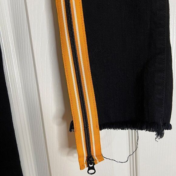 Carmar Denim Black Side Stripe/Zip Skinny Jeans sz 25 - Picture 4 of 8